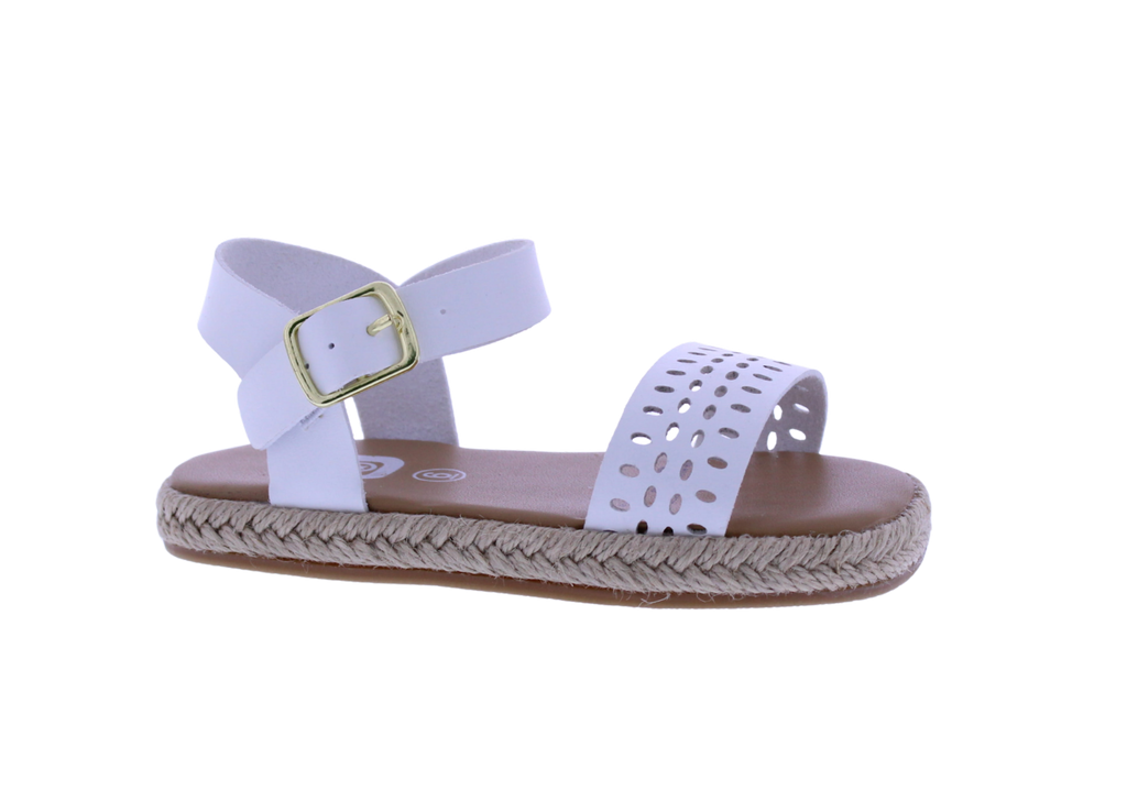 Girls Laser Cut Yute Sandal