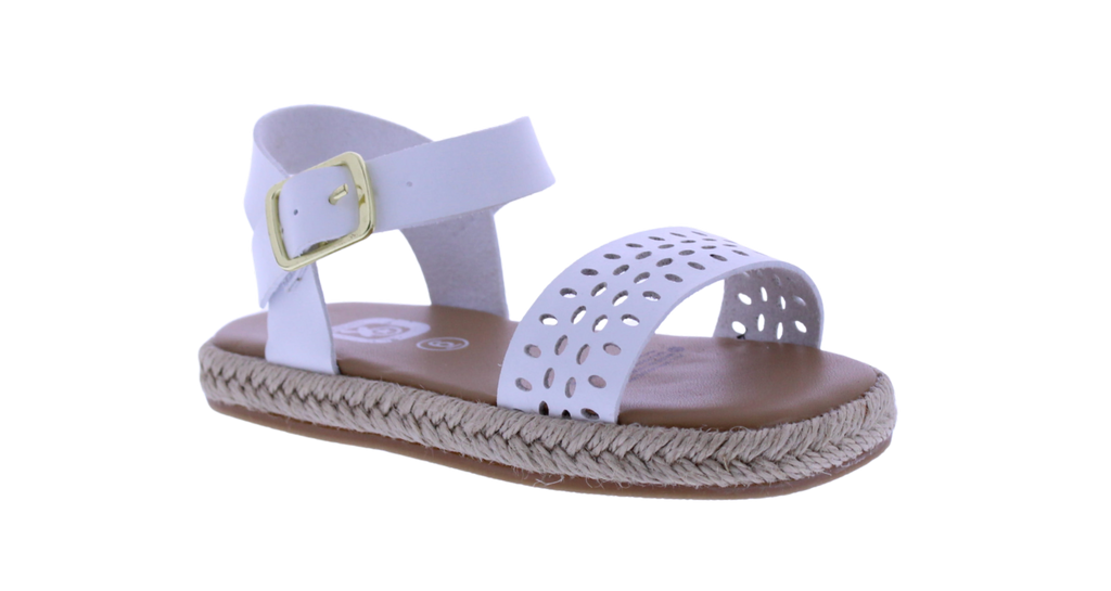 Girls Laser Cut Yute Sandal