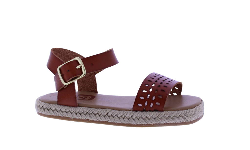 Girls Laser Cut Yute Sandal
