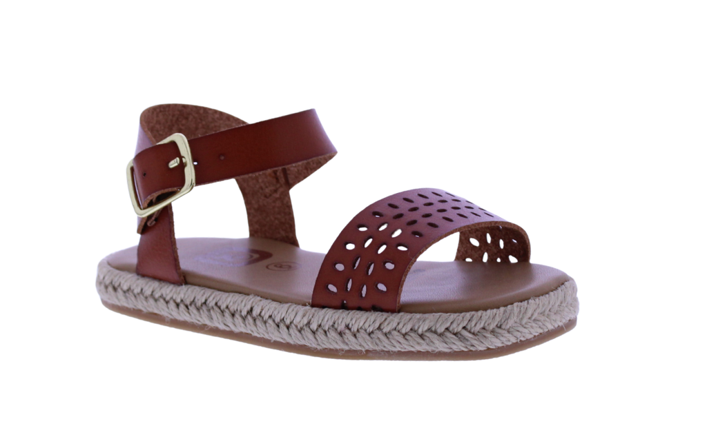 Girls Laser Cut Yute Sandal