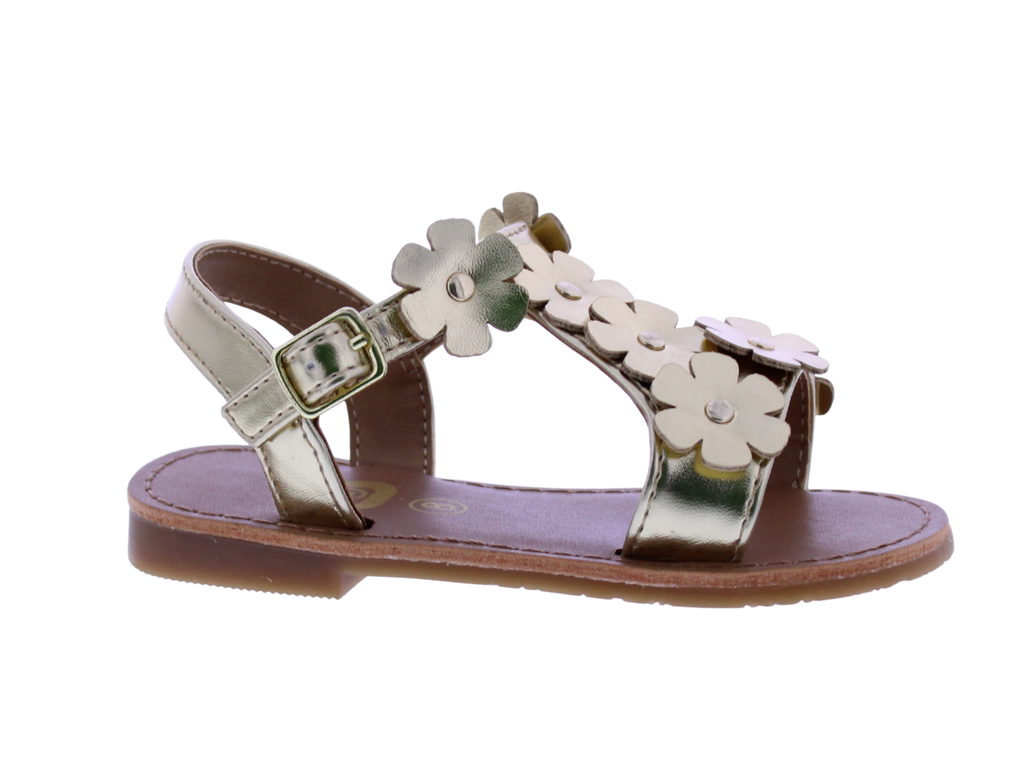 Girls Asymetric Flower Sandal