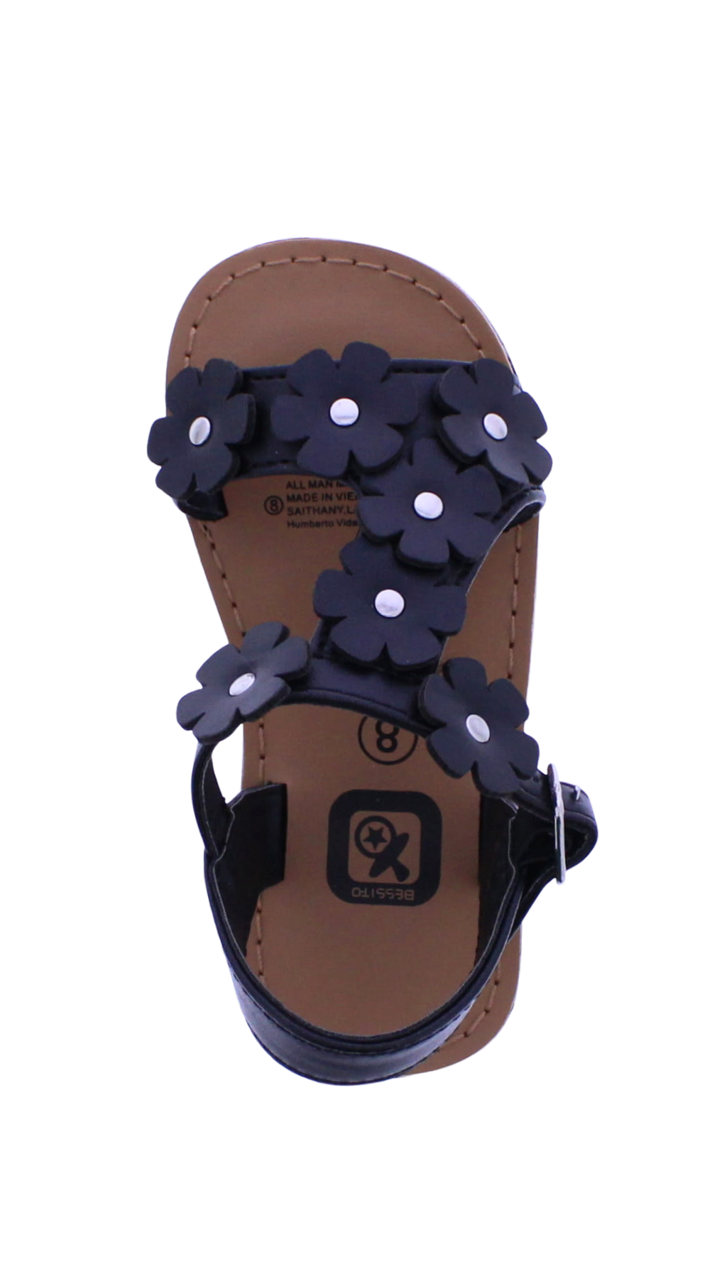 Girls Asymetric Flower Sandal