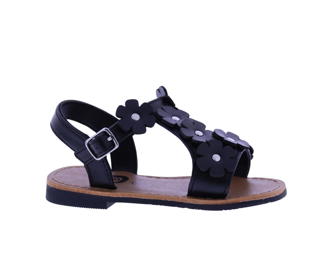 Girls Asymetric Flower Sandal