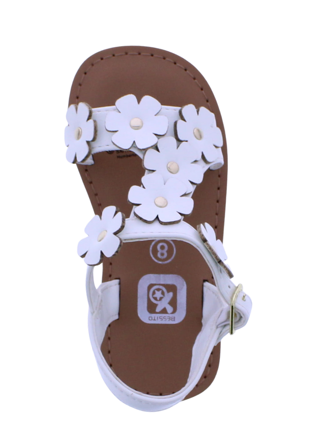 Girls Asymetric Flower Sandal