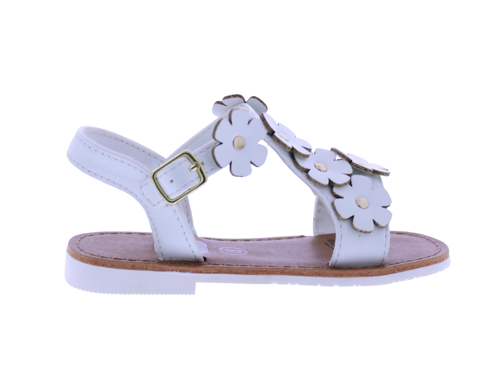 Girls Asymetric Flower Sandal