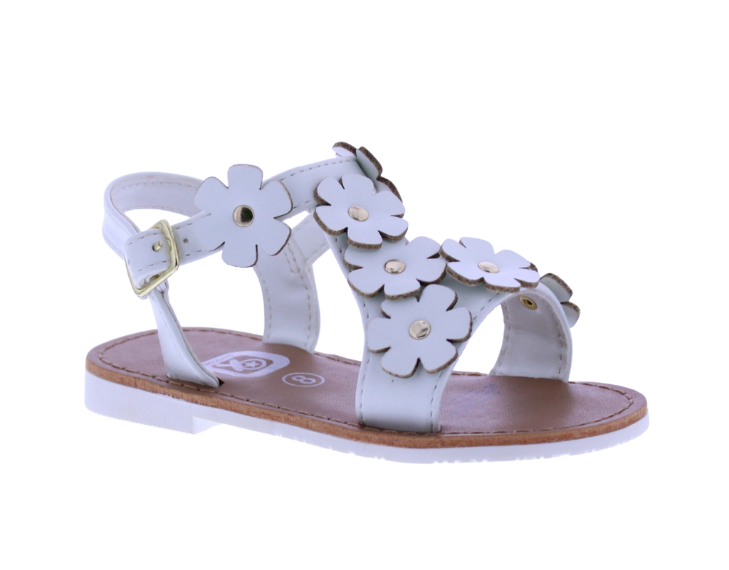Girls Asymetric Flower Sandal