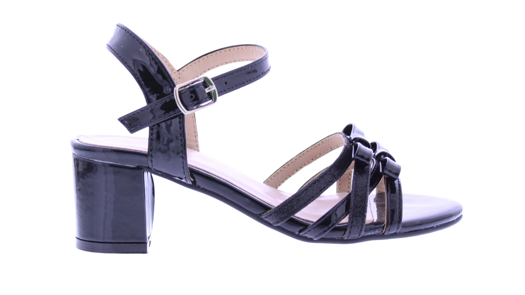 Kids' Double Bow Block Heel Sandal