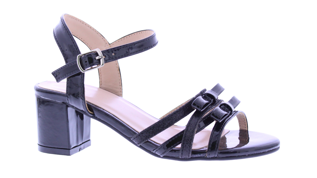 Kids' Double Bow Block Heel Sandal