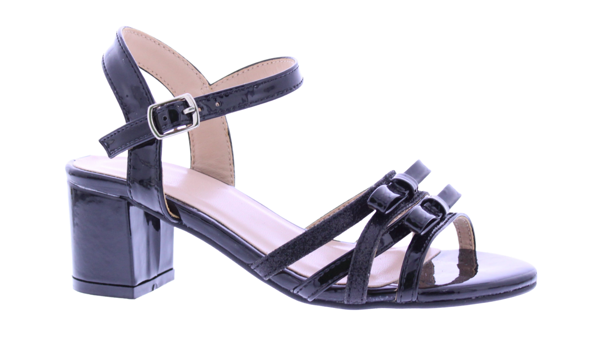 Kids' Double Bow Block Heel Sandal