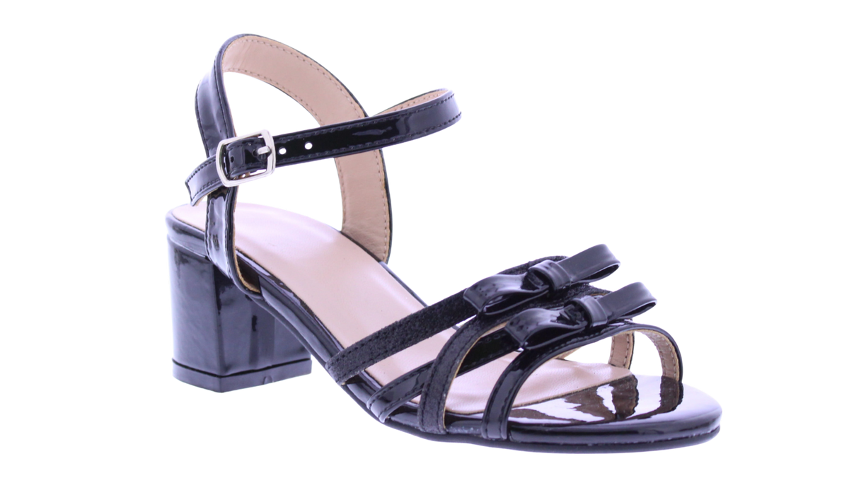 Kids' Double Bow Block Heel Sandal