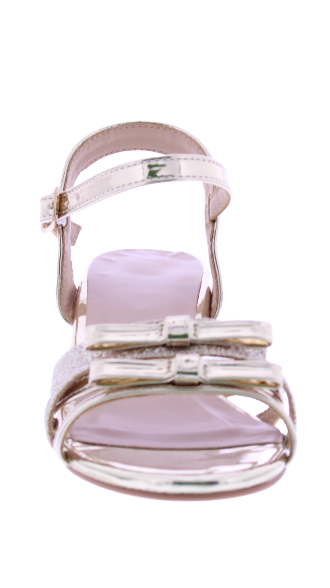 Kids' Double Bow Block Heel Sandal