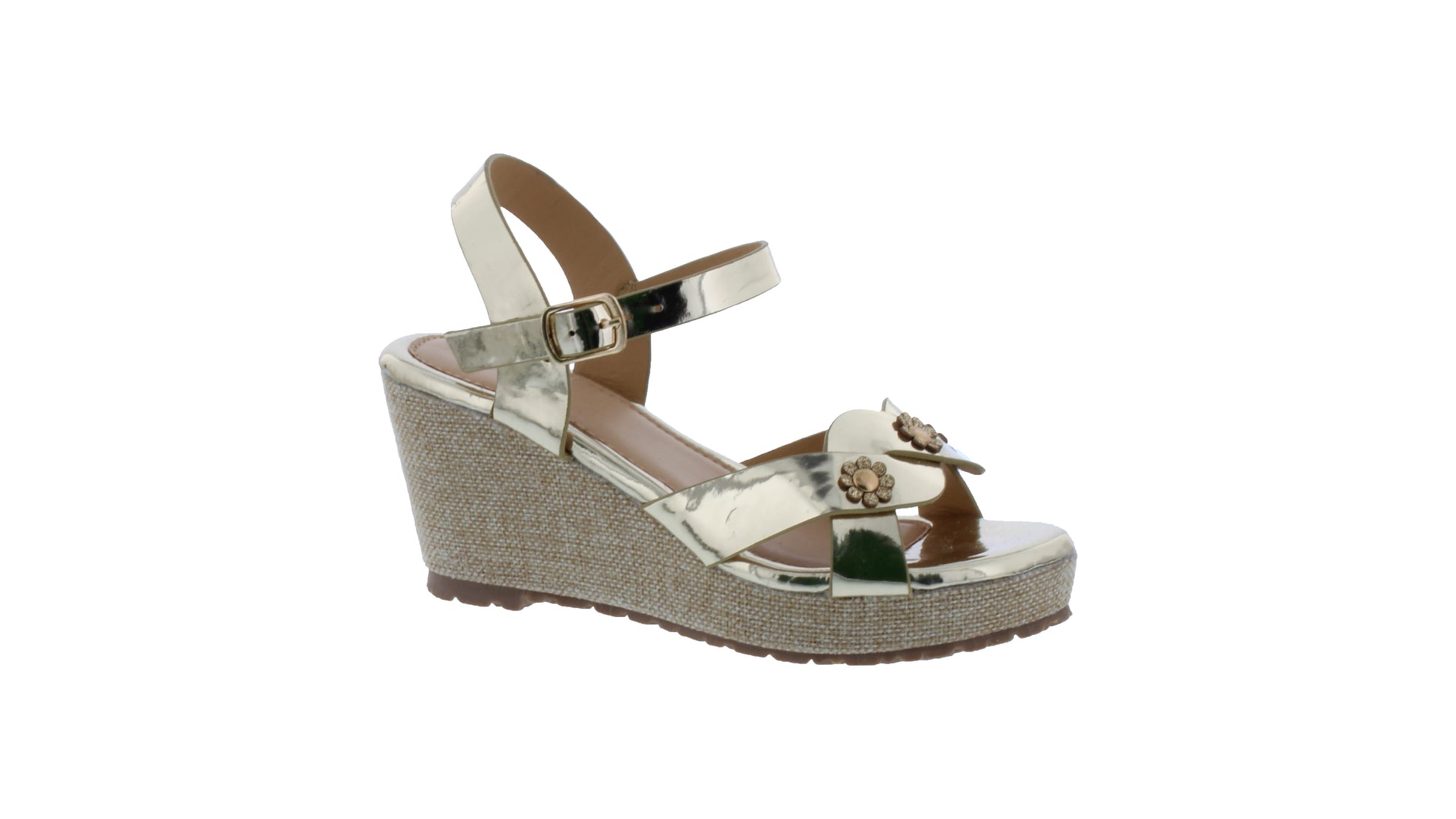 Girls 2" Platform with Glitter Flowers