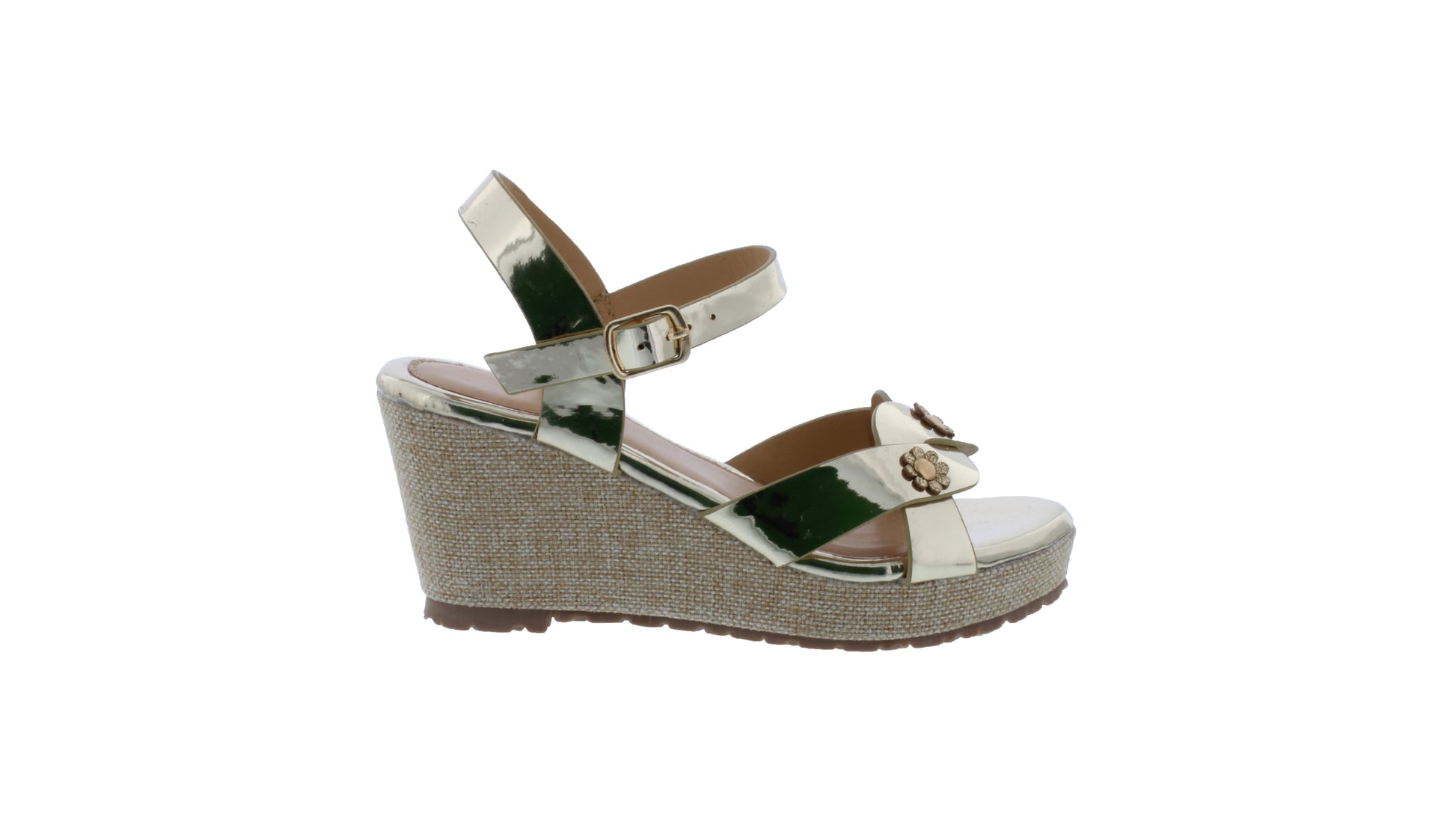 Girls 2" Platform with Glitter Flowers