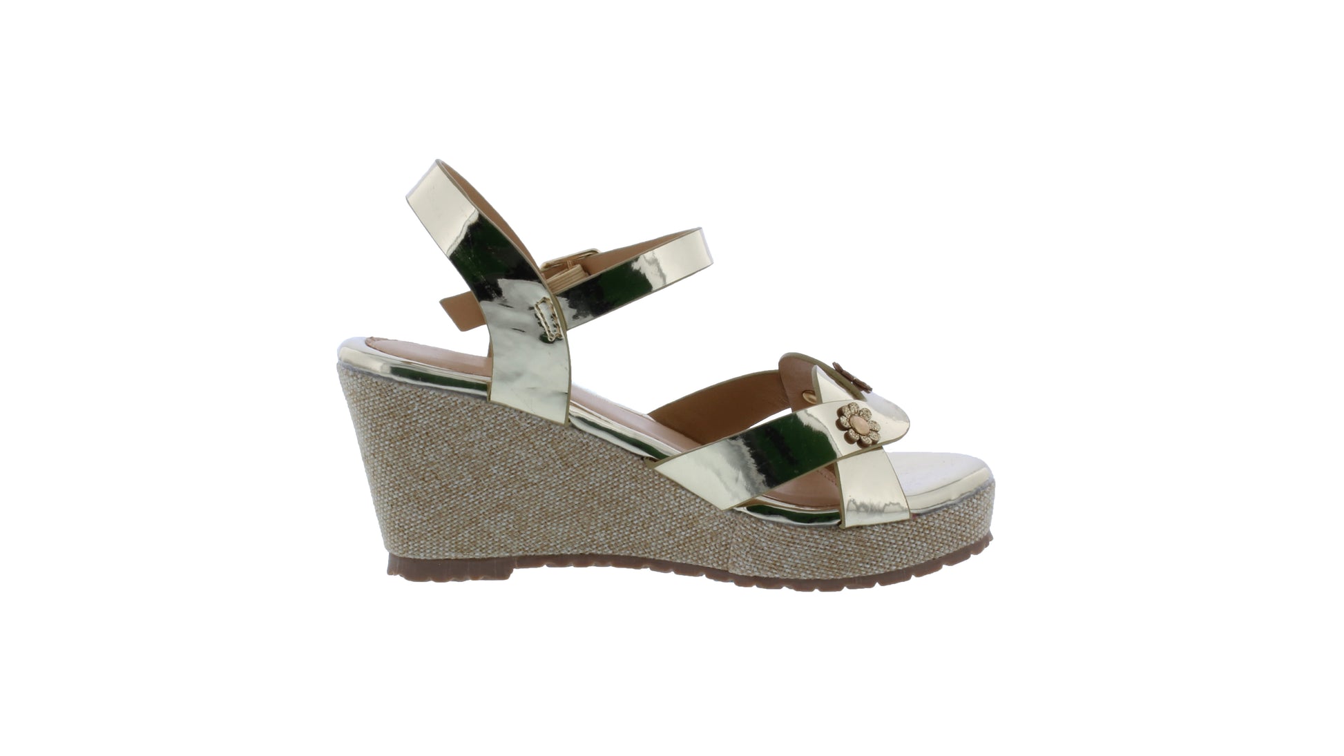 Girls 2" Platform with Glitter Flowers