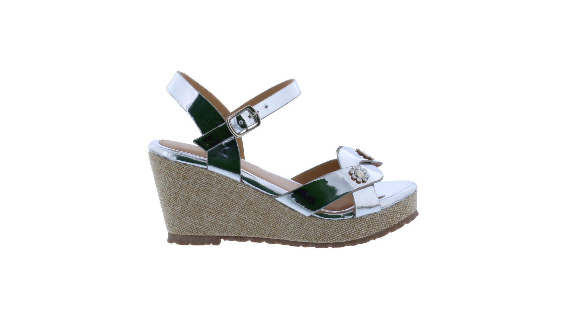 Girls 2" Platform with Glitter Flowers