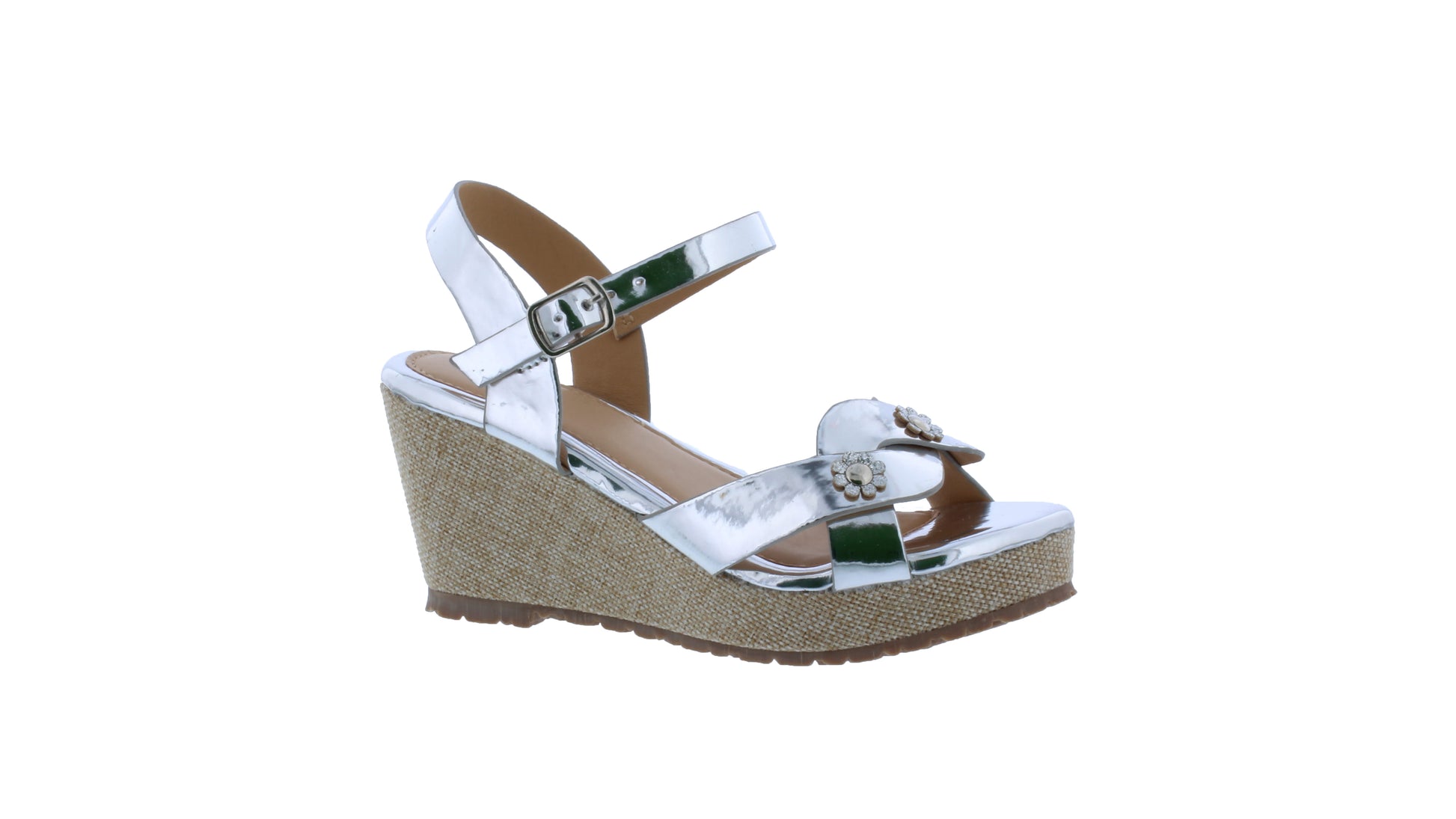 Girls 2" Platform with Glitter Flowers