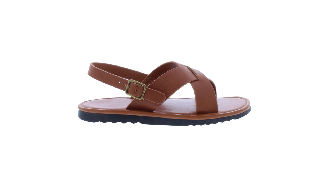 Unisex Leather Sandal with Buckle Strap