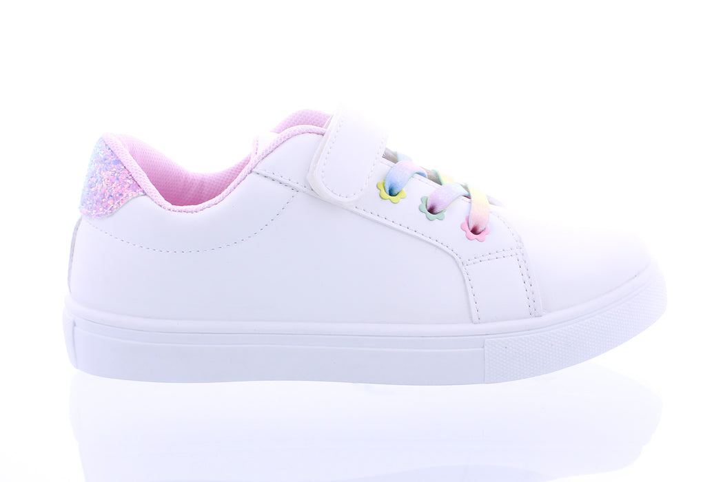 Girls Faux Leather Velcro Sneaker