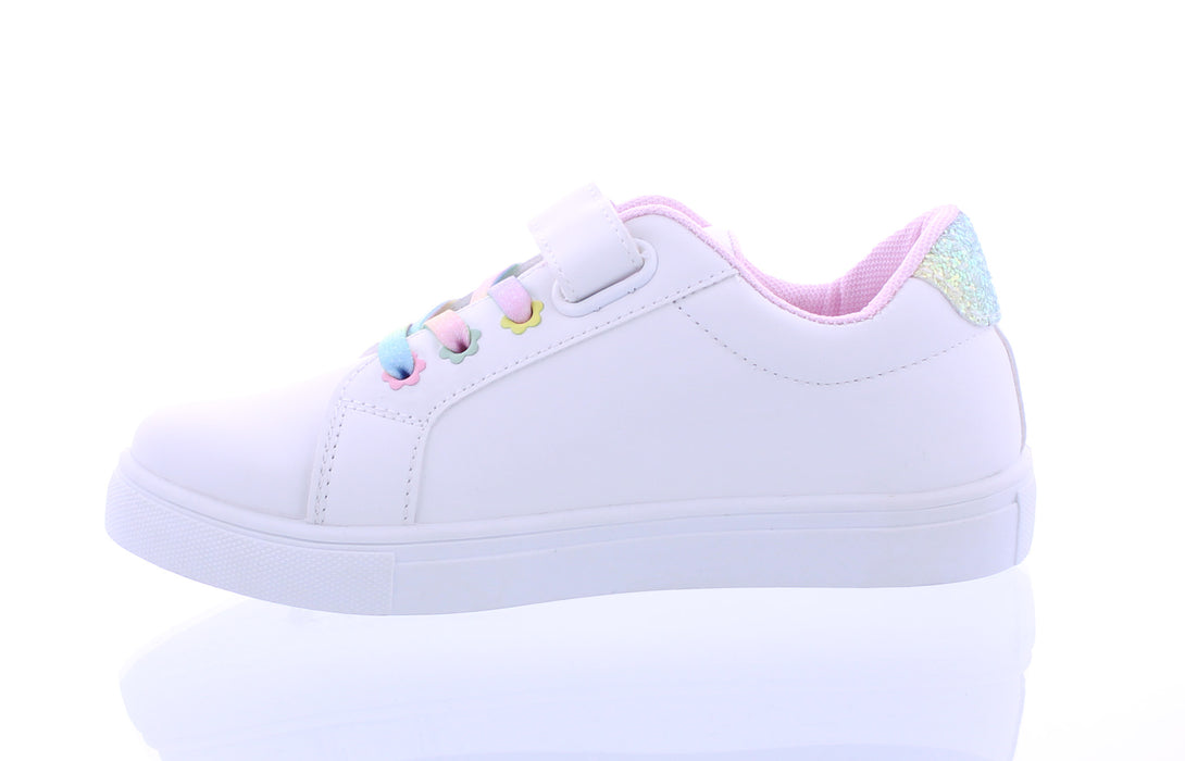 Girls Faux Leather Velcro Sneaker