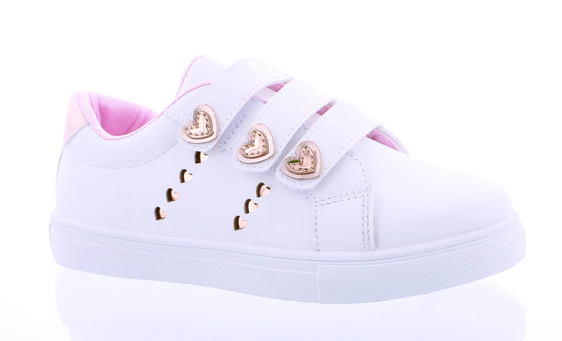 Girls Hearts Velcro Strap Sneaker