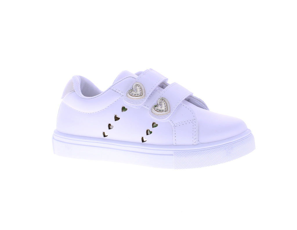 Girls Hearts Velcro Strap Sneaker