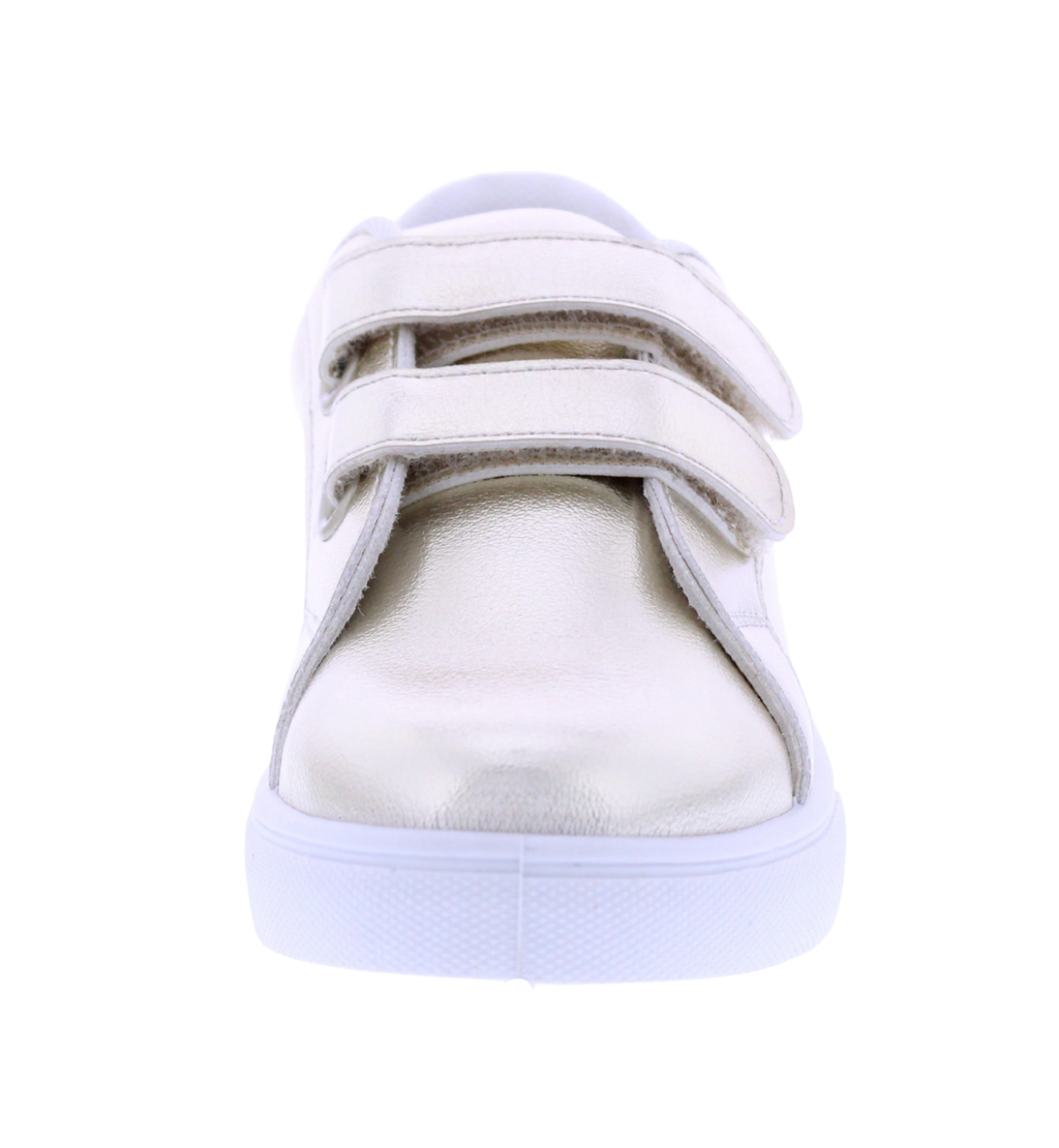 Girls Metallic Double Velcro Sneaker
