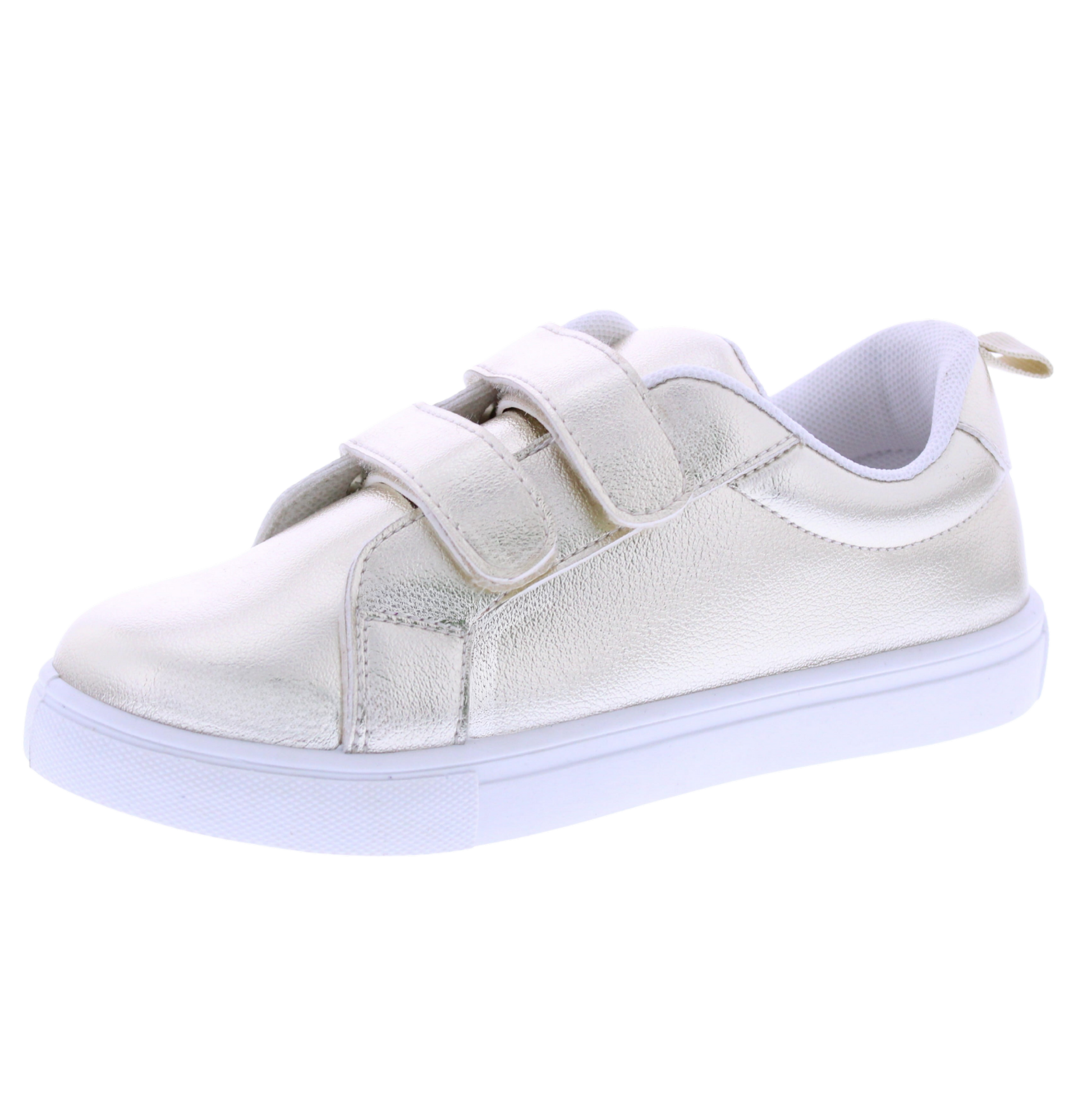 Girls Metallic Double Velcro Sneaker