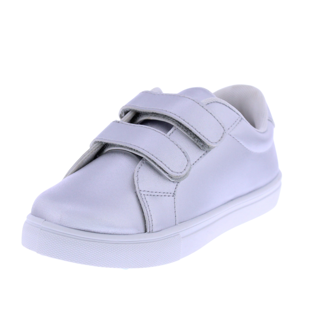 Girls Metallic Double Velcro Sneaker