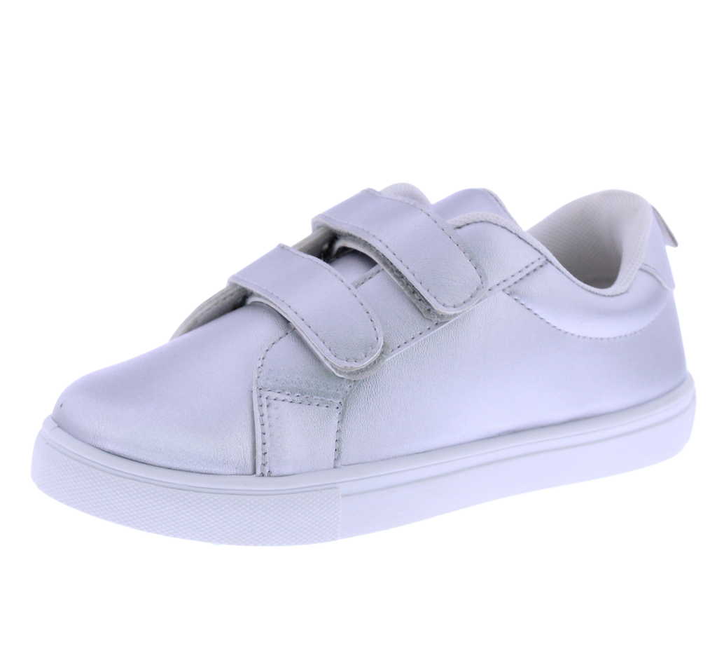 Girls Metallic Double Velcro Sneaker