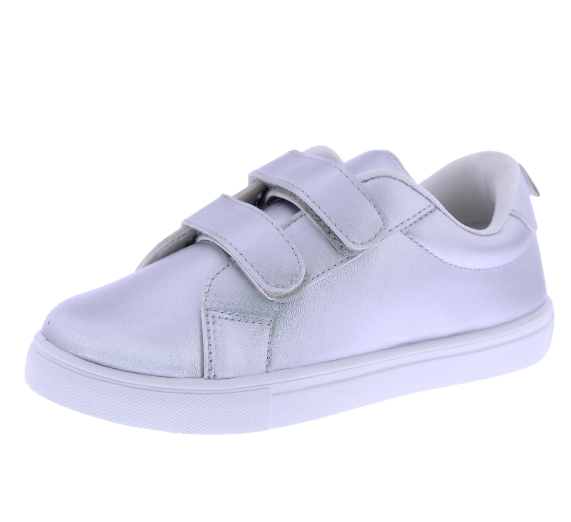 Girls Metallic Double Velcro Sneaker