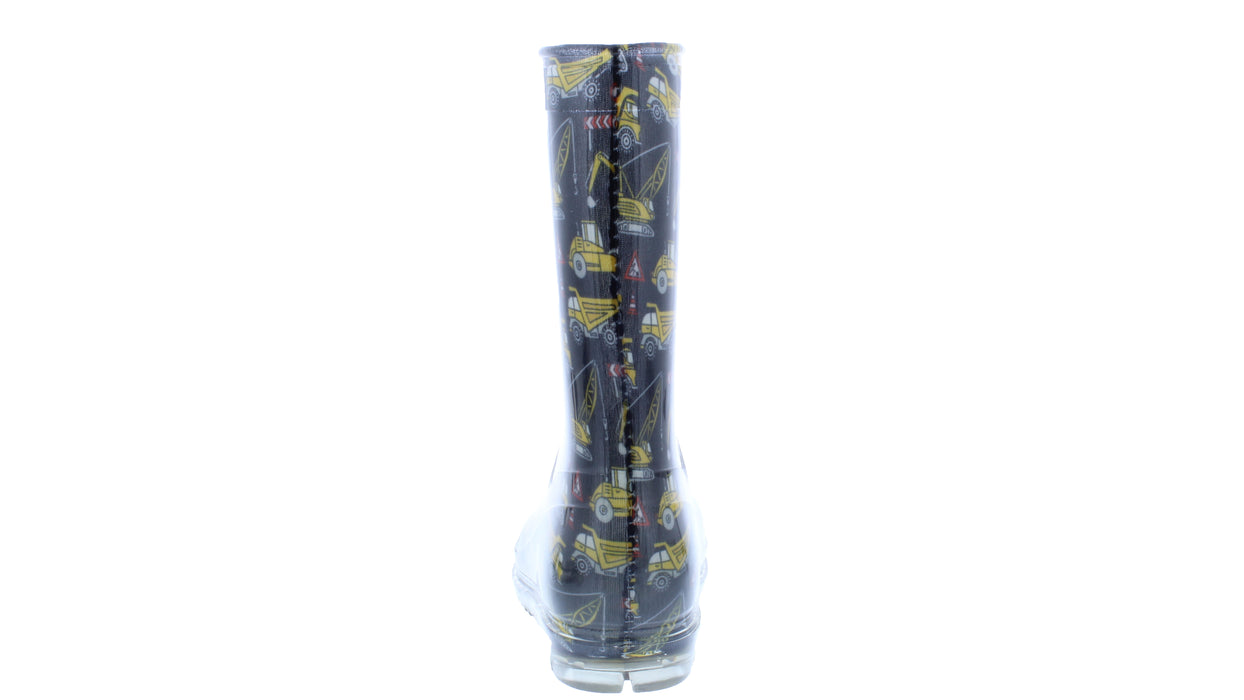 Boys Rubber Boot with Construction Equipment Print