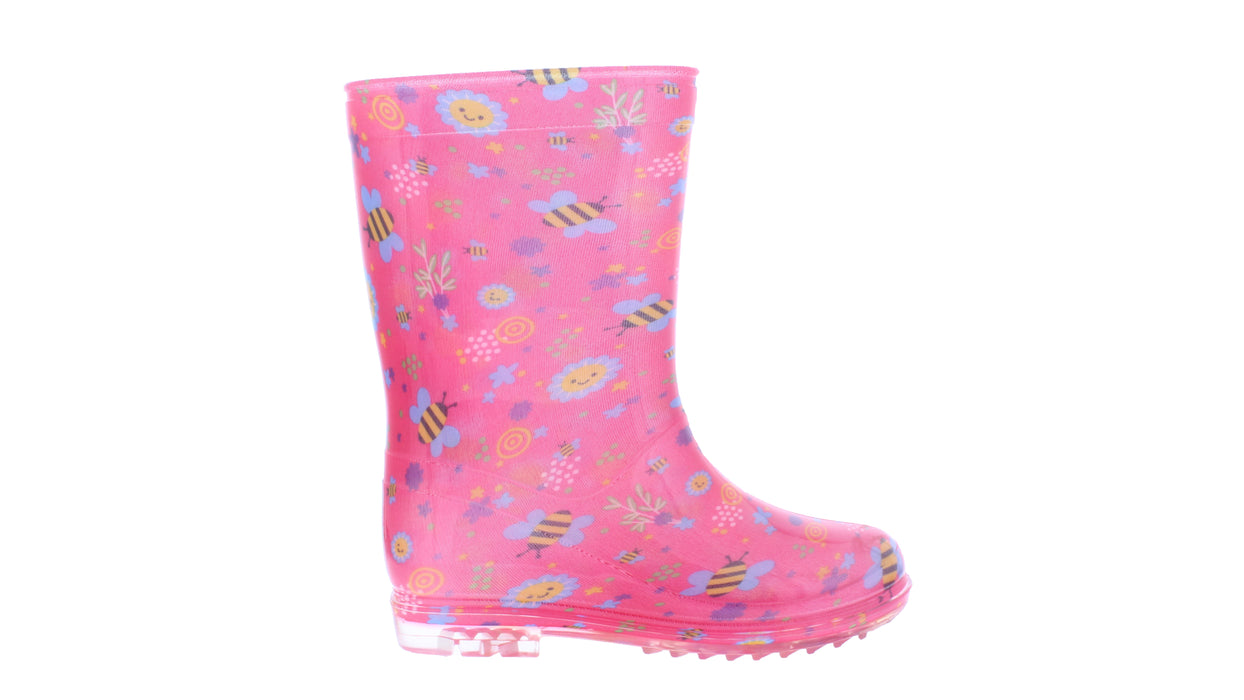 Girls Rubber Boot with Bee Print
