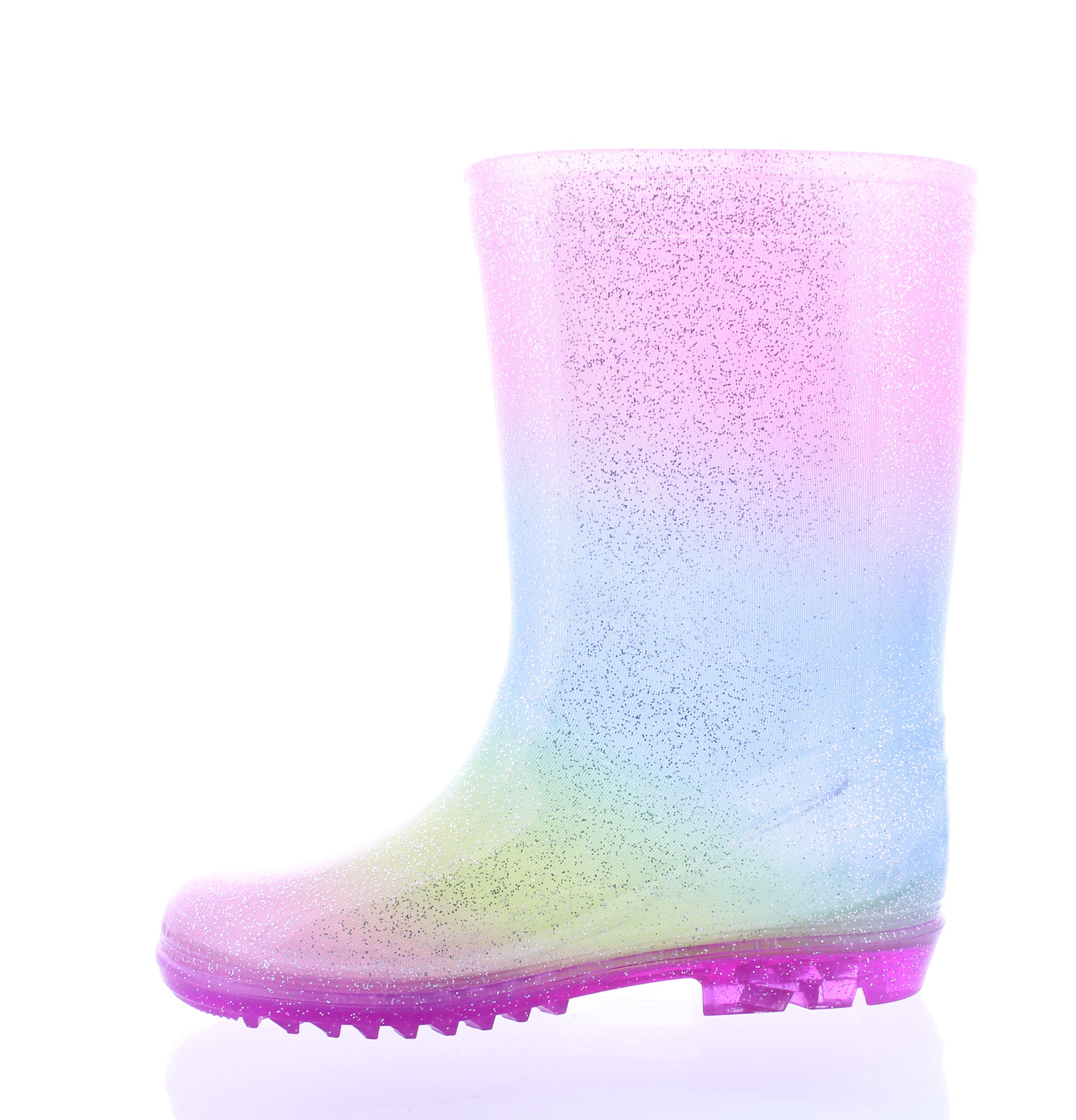 Kids Multicolor Glitter Plastic Boot