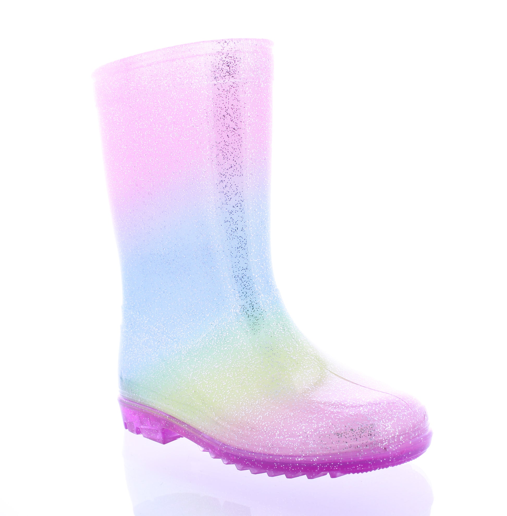 Kids Multicolor Glitter Plastic Boot