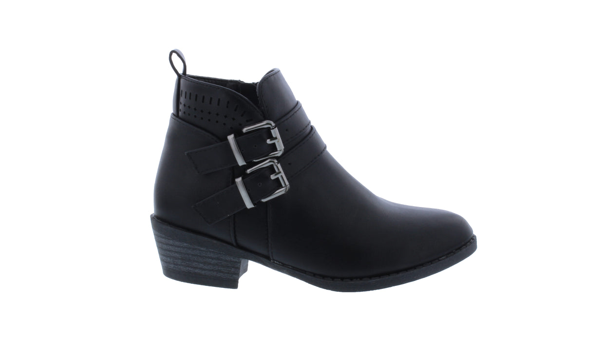 Girls Synthetic Leather Boot with Zipper Closure