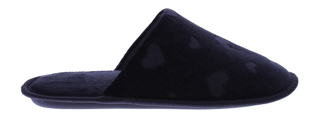 Women Embossed Hearts Closed Toe Slipper