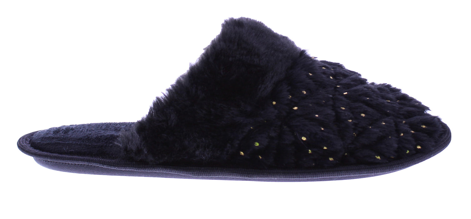 Women Closed Toe Slipper with Faux Fur