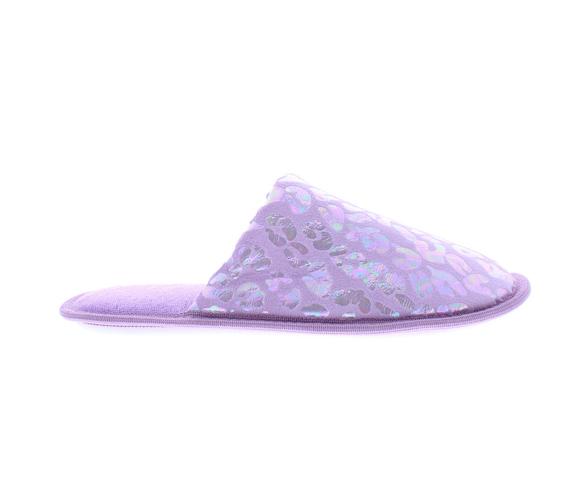 Women Iridescent Animal Print Closed Toe Slipper