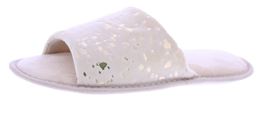 Women Open Toe Slipper with Gold Details