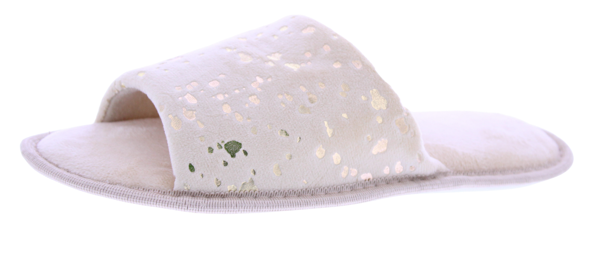 Women Open Toe Slipper with Gold Details