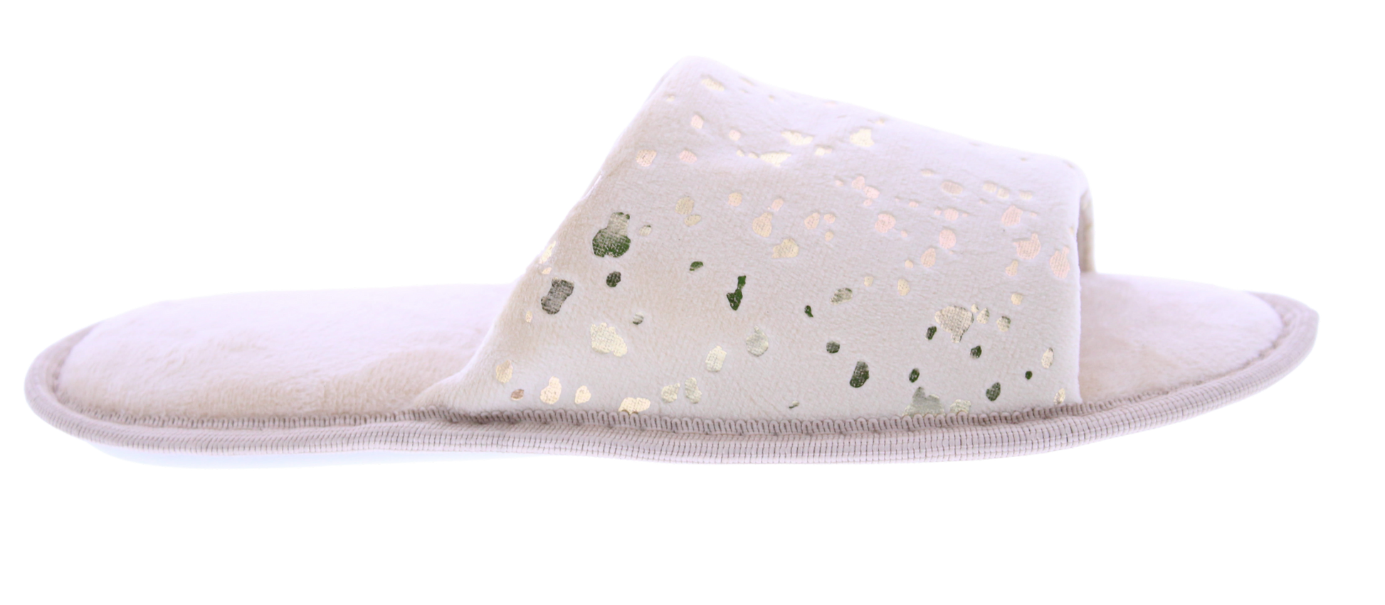 Women Open Toe Slipper with Gold Details
