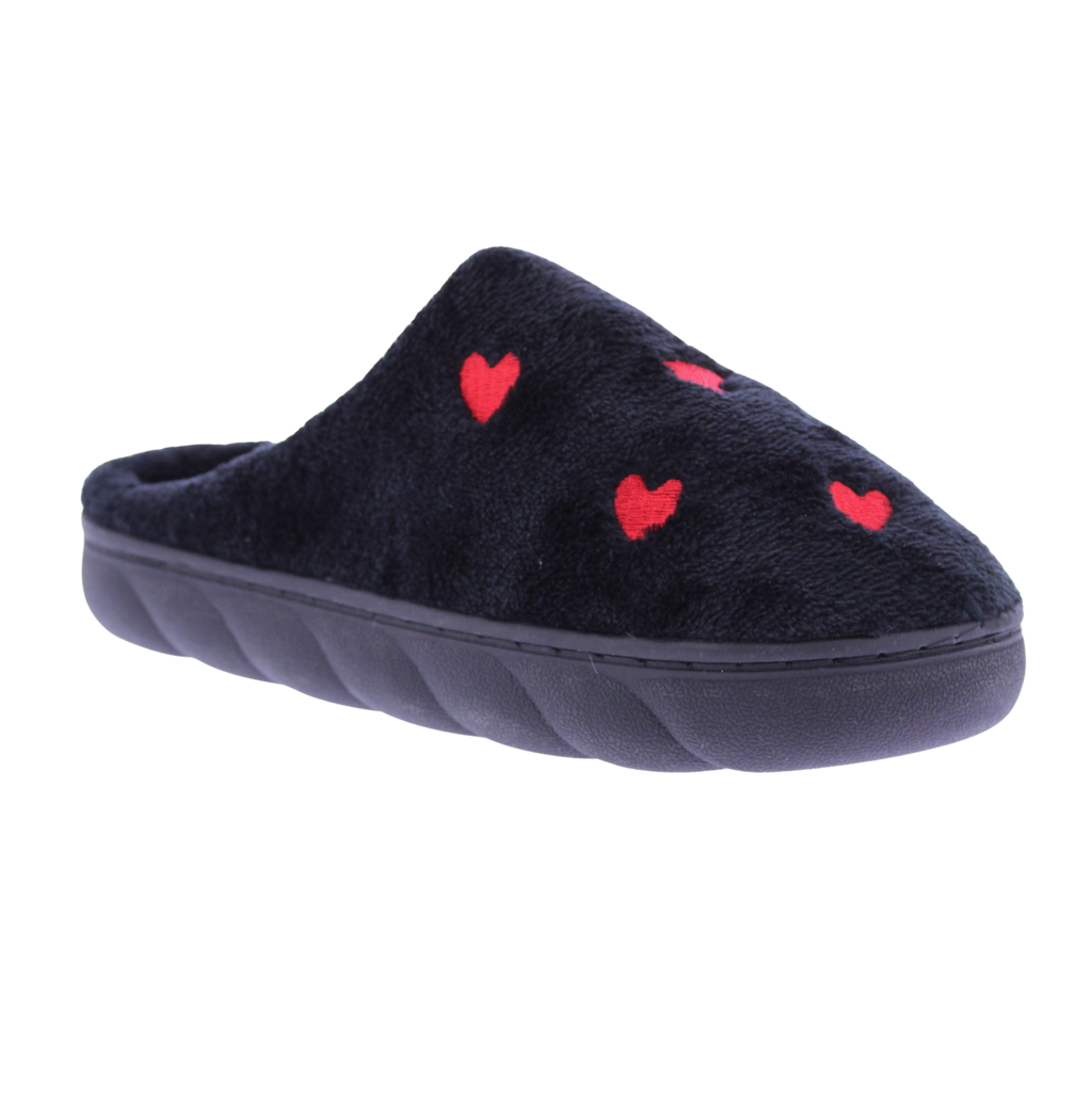 Women Closed Toe Slipper with Stitched Hearts