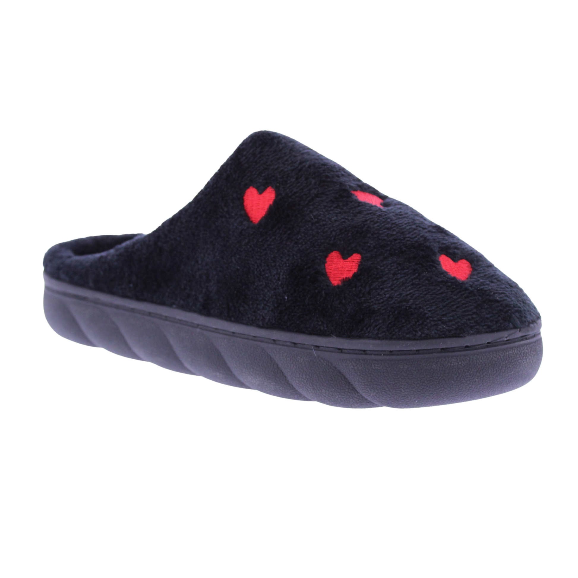 Women Closed Toe Slipper with Stitched Hearts