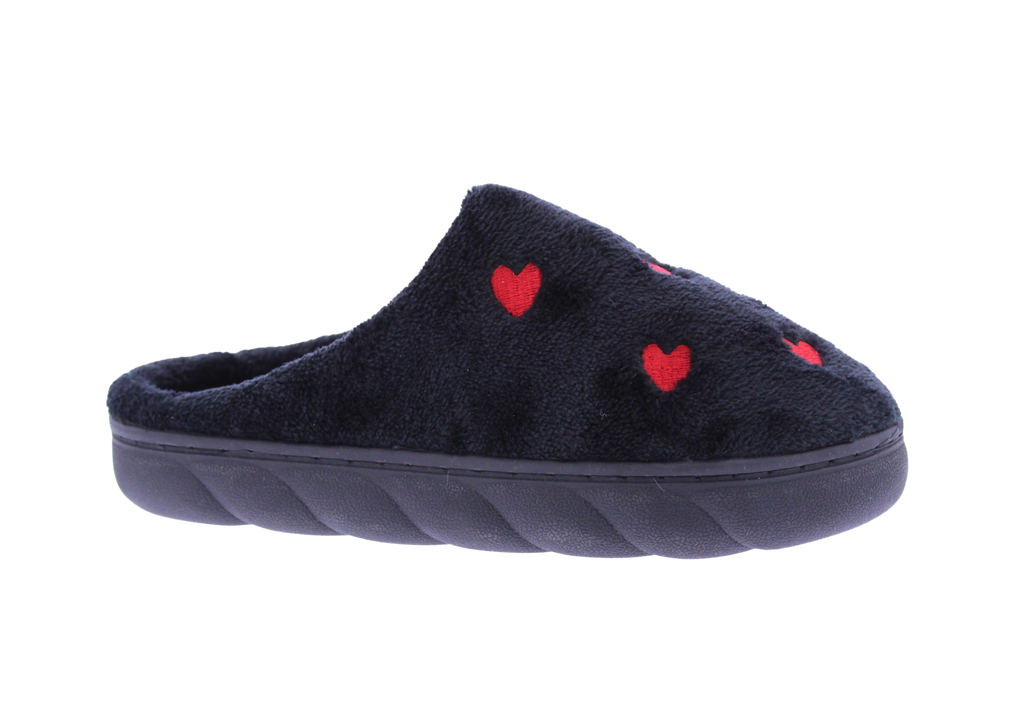 Women Closed Toe Slipper with Stitched Hearts