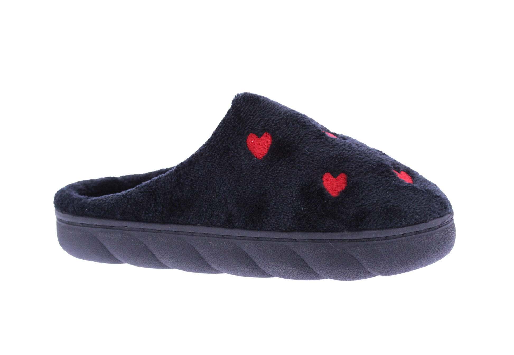 Women Closed Toe Slipper with Stitched Hearts