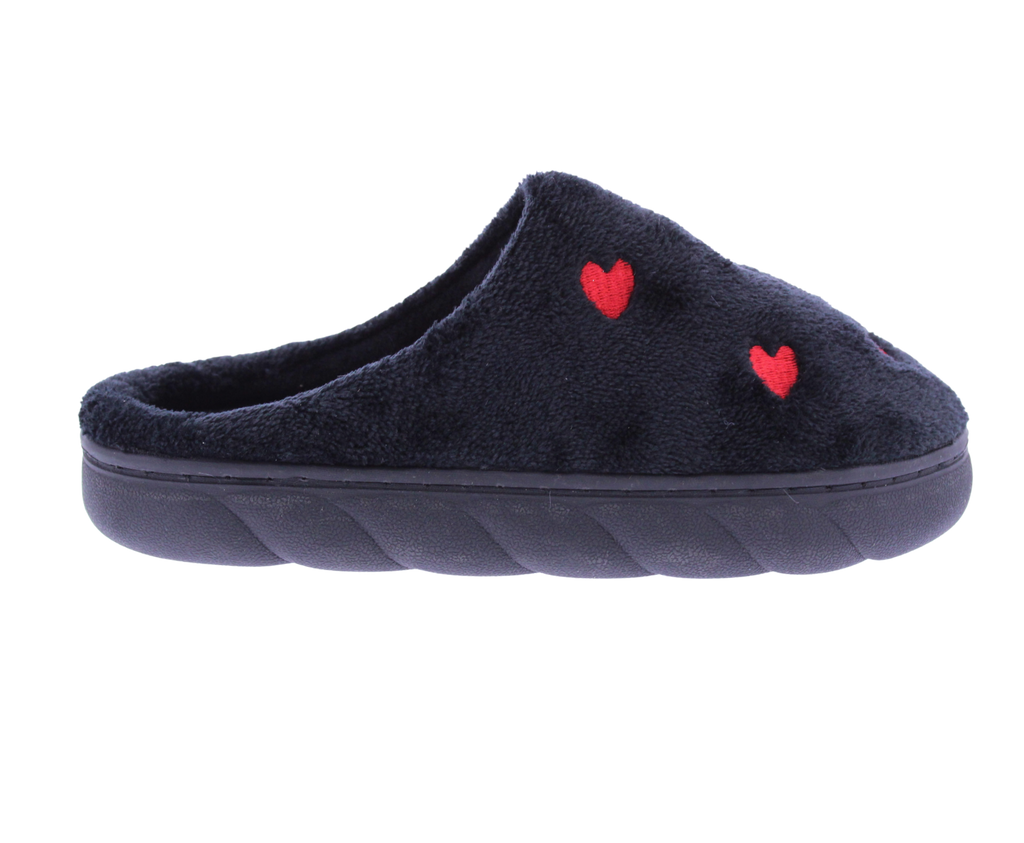 Women Closed Toe Slipper with Stitched Hearts