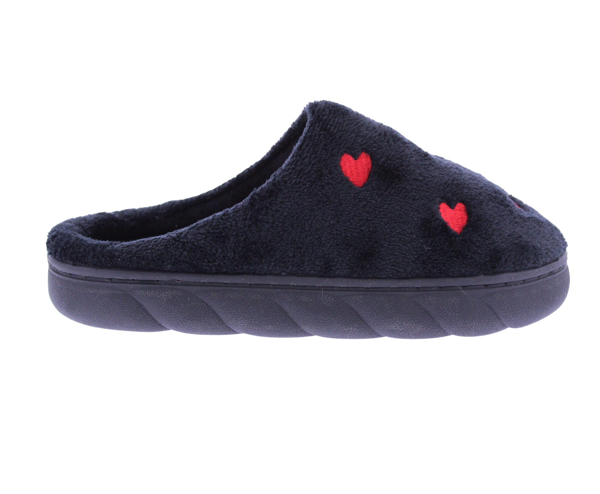 Women Closed Toe Slipper with Stitched Hearts