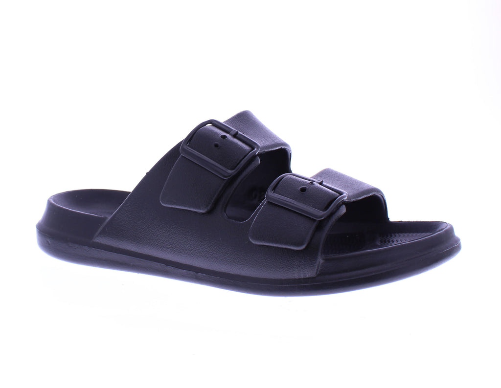 Women Double Buckle Strap Slide