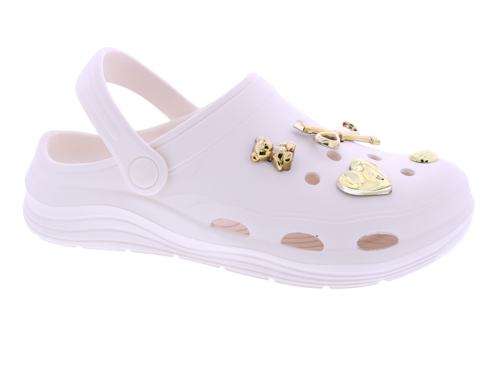 Women Clog with Metal Charms