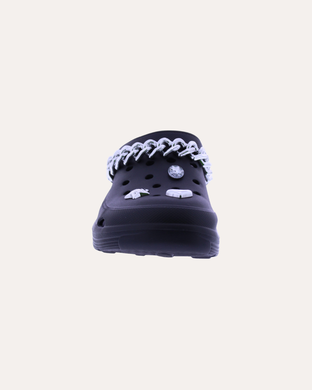 Women's EVA Clog with Silver Chain and Charms